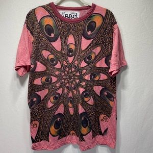 Boom Weed Eyes Screen Print Pink T-shirt | Men’s Size XL